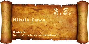 Mikula Bence névjegykártya